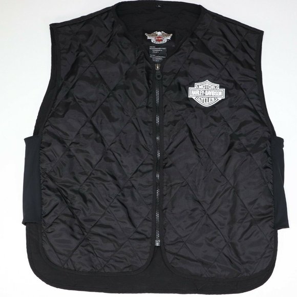 Harley Davidson Mens Nylon Black Vest Motorcycle V